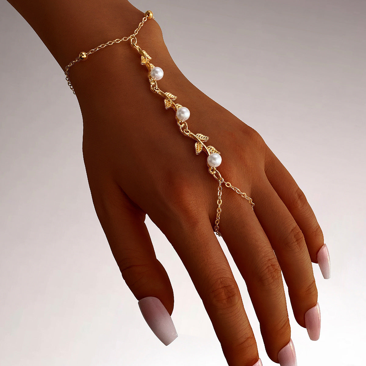 Pearl Hand Chain Bracelet