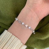 Heart Charm Crystal Chain Bracelet