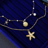 Layered Shell Starfish Necklace