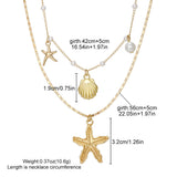Layered Shell Starfish Necklace
