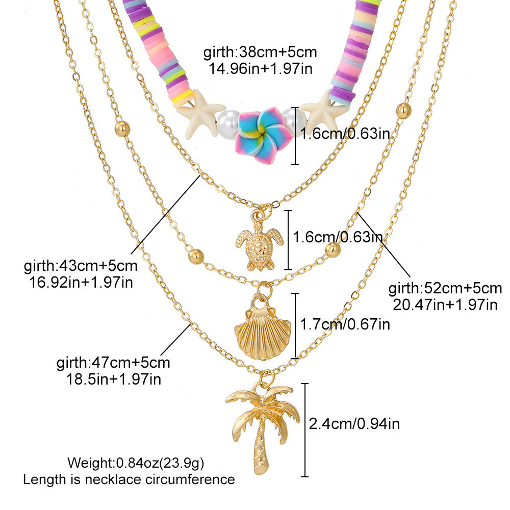 Layered Beach Charm Necklace