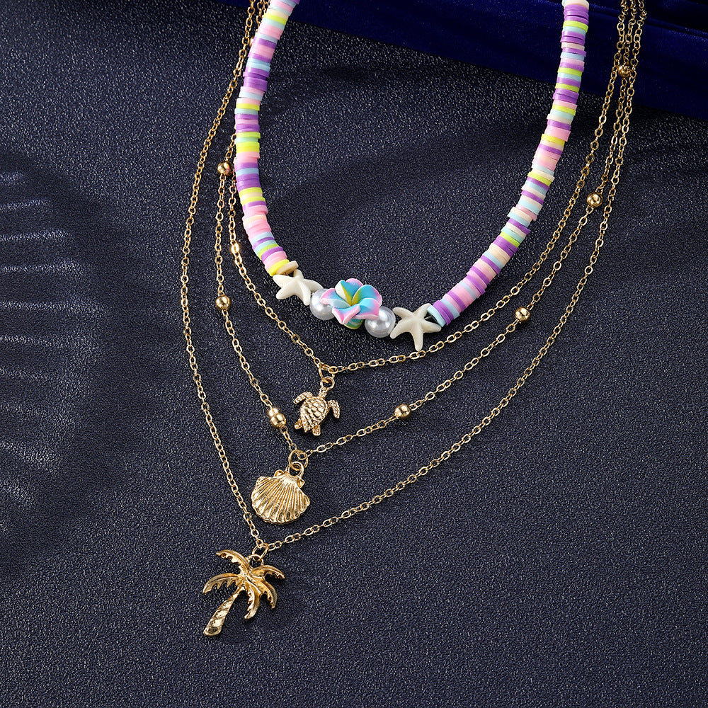 Layered Beach Charm Necklace