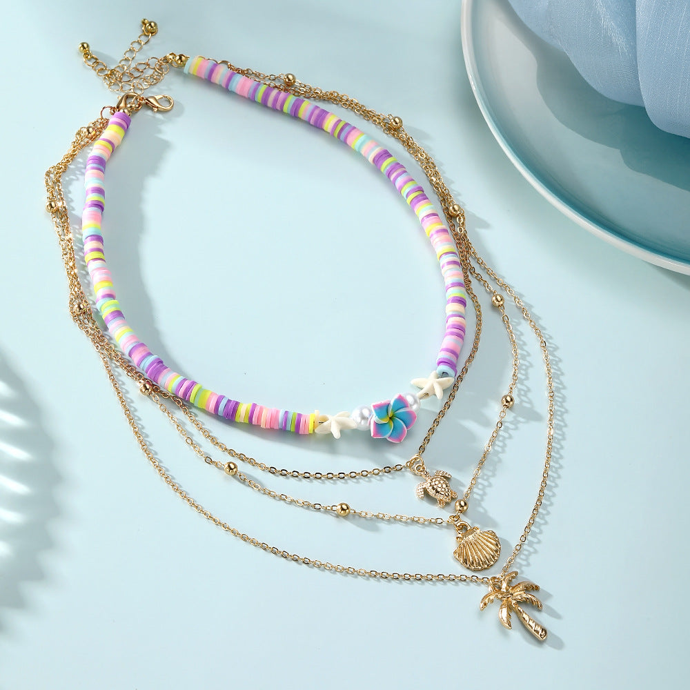 Layered Beach Charm Necklace