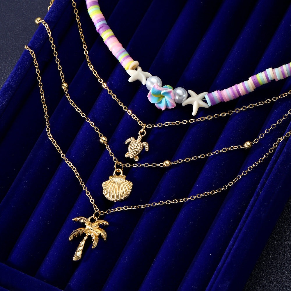 Layered Beach Charm Necklace