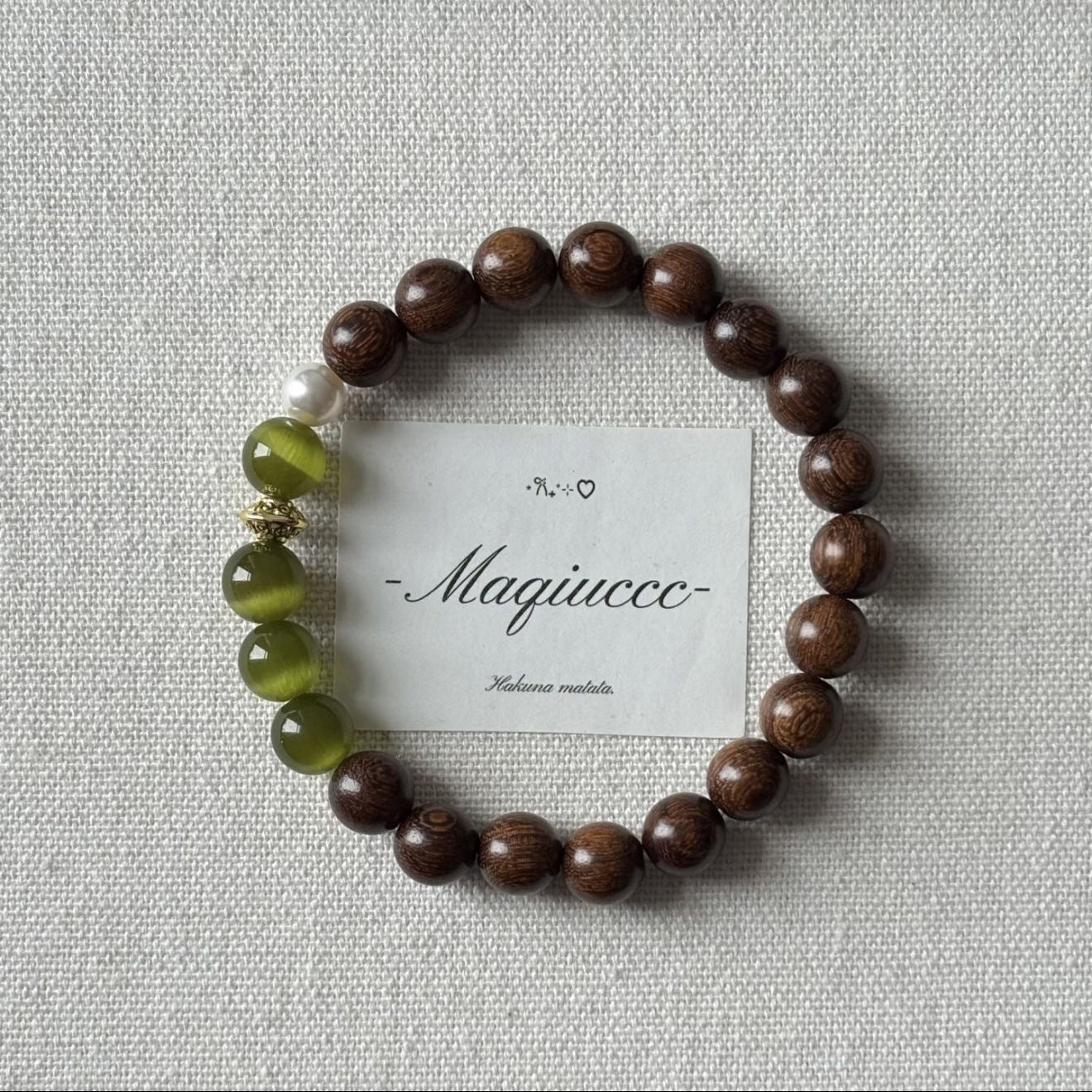 Natural Beaded Stretch Bracelet