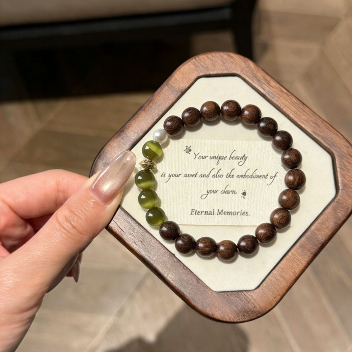 Natural Beaded Stretch Bracelet
