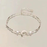 Crescent Moon Pendant Chain Bracelet