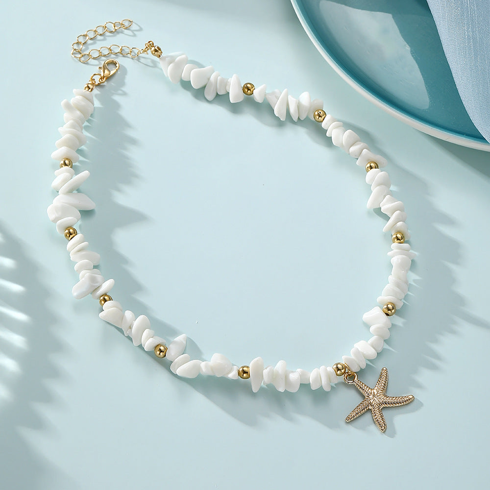 Starfish Beaded Pendant Necklace