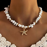 Starfish Beaded Pendant Necklace