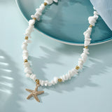 Starfish Beaded Pendant Necklace
