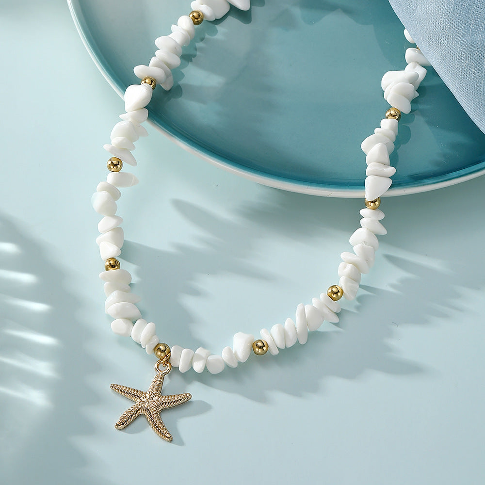Starfish Beaded Pendant Necklace
