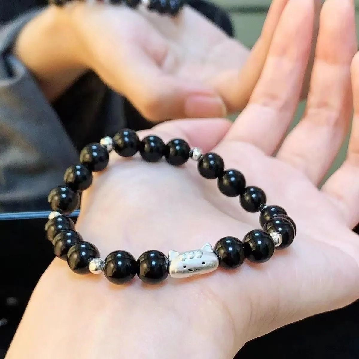 Cute Cat Beaded Stretch Bracelet