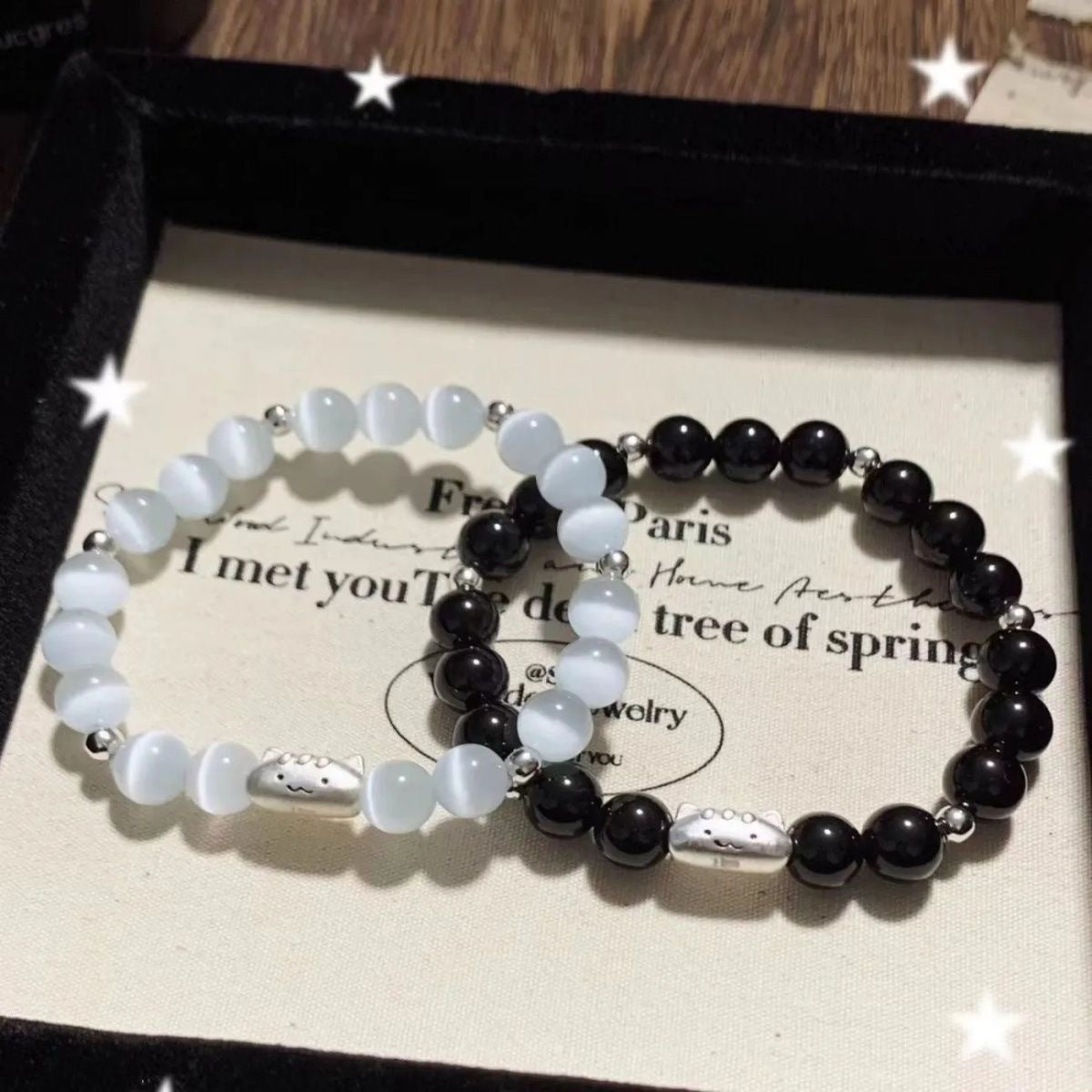 Cute Cat Beaded Stretch Bracelet