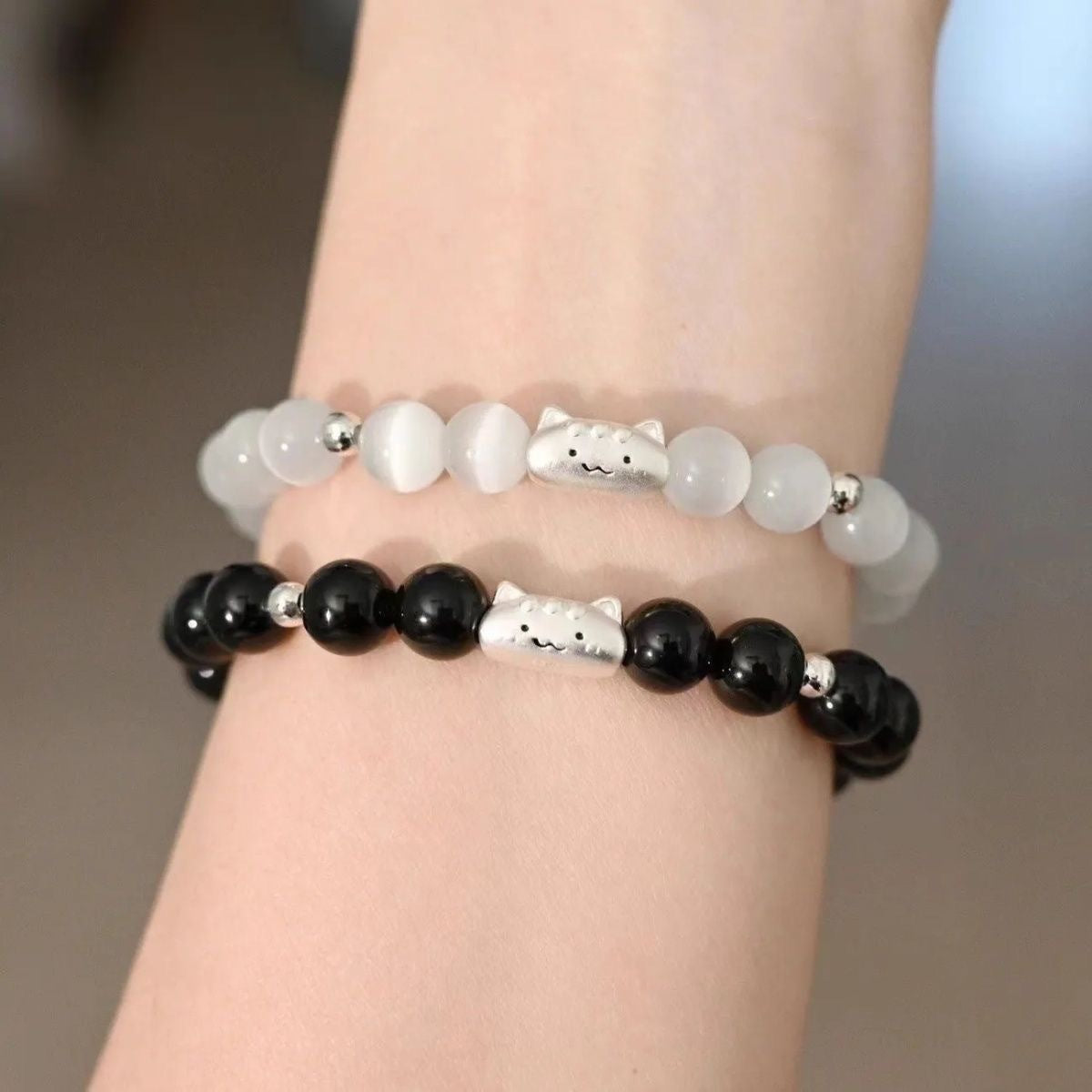 Cute Cat Beaded Stretch Bracelet