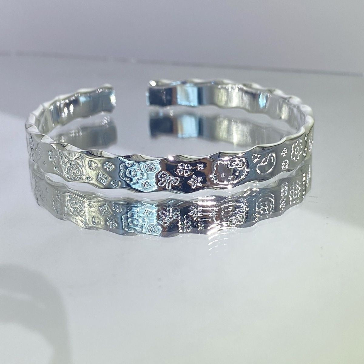 Engraved Open Cuff Bracelet
