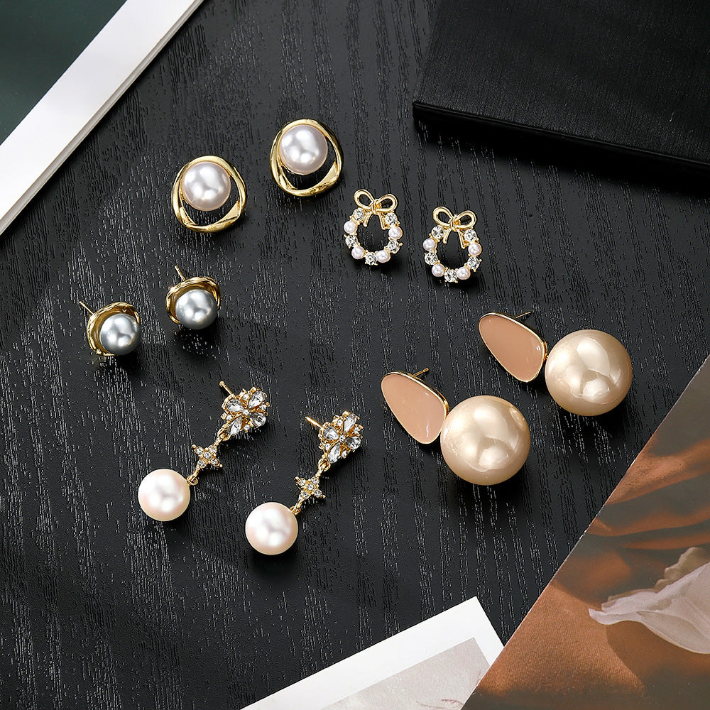 Women's Pearl Drop Statement Earrings