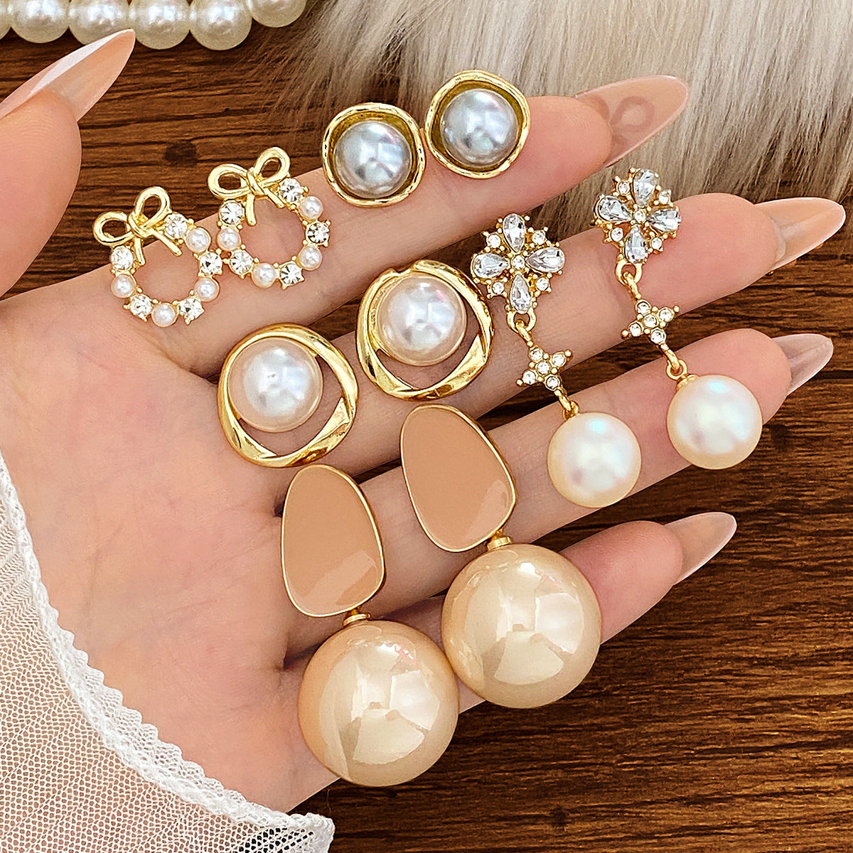 Women's Pearl Drop Statement Earrings