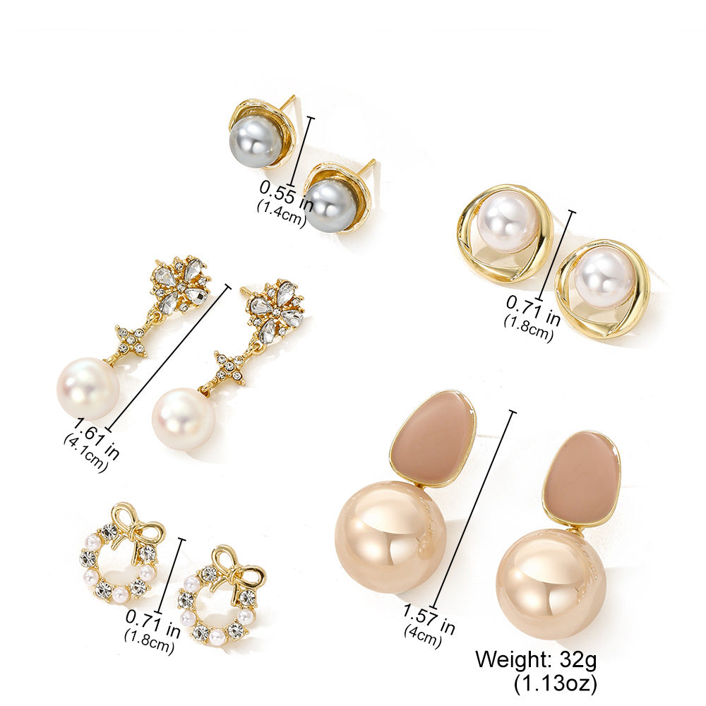Women's Pearl Drop Statement Earrings
