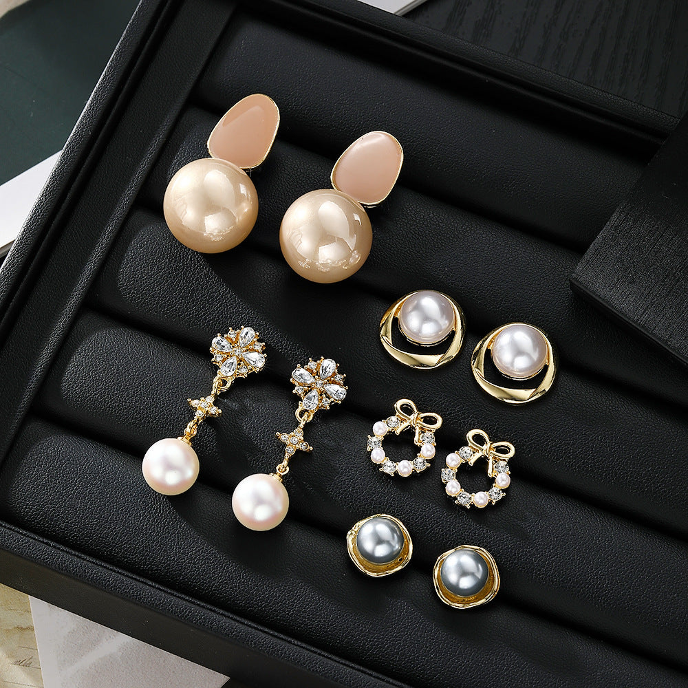 Women's Pearl Drop Statement Earrings