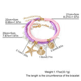 Women's Seashell Charm Bracelet Set