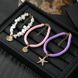 Women's Seashell Charm Bracelet Set