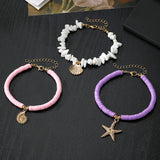 Women's Seashell Charm Bracelet Set