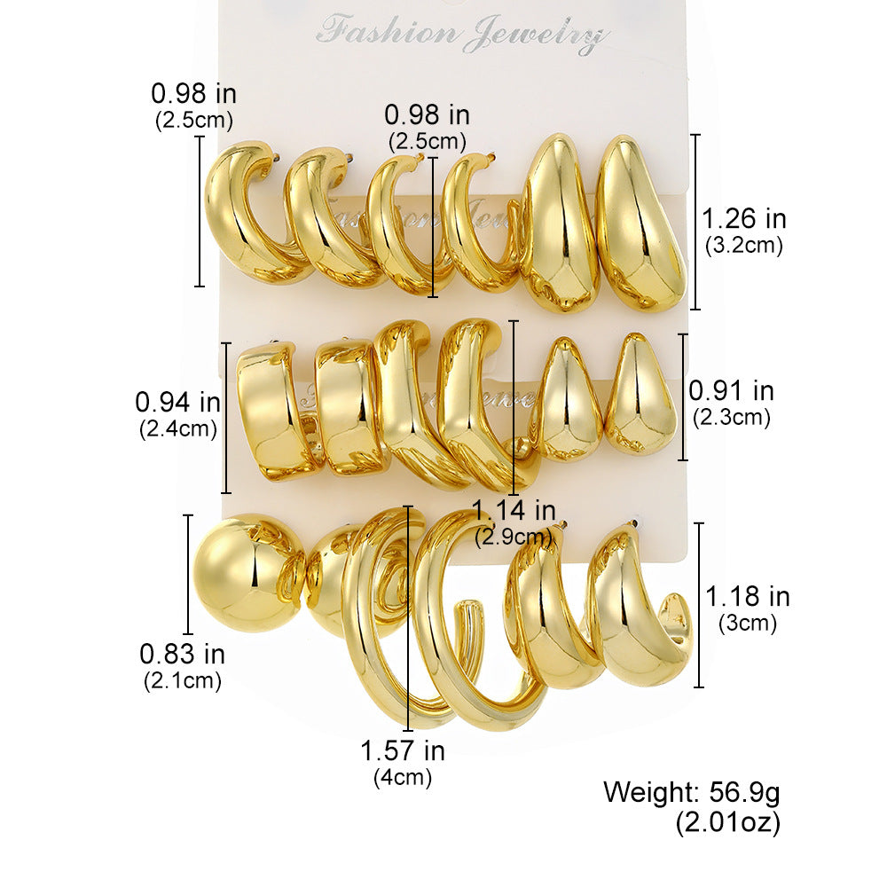 Women's Gold-Tone Chunky Hoop Drop Earrings