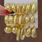 Women's Gold-Tone Chunky Hoop Drop Earrings