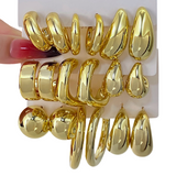 Women's Gold-Tone Chunky Hoop Drop Earrings