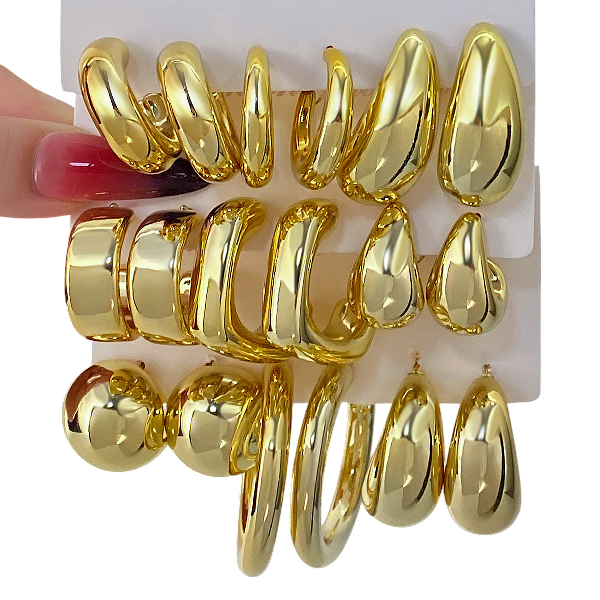 Women's Gold-Tone Chunky Hoop Drop Earrings