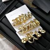 Women's Gold-Tone Chunky Hoop Drop Earrings