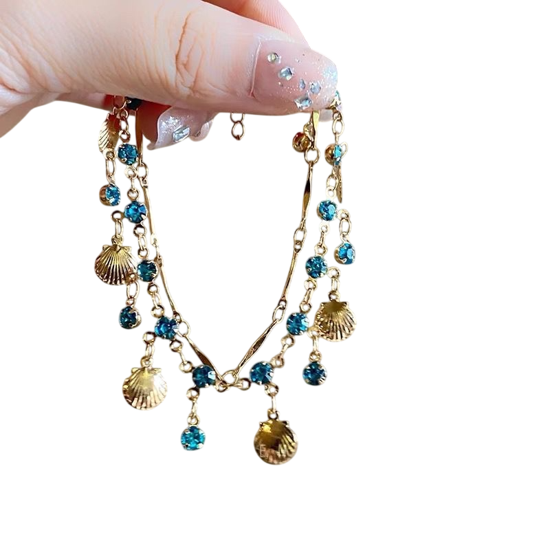 Women's Beaded Shell Charm Bracelet