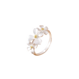 Women's White Floral Ring