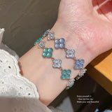 Women's Colorful Clover Charm Bracelet