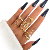 Women’s Gold-Tone Mixed Design Ring Set