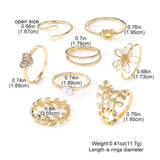 Women’s Gold-Tone Mixed Design Ring Set