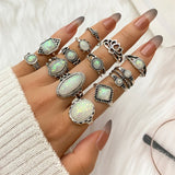 Women’s Vintage Oval Stone Statement Rings