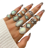 Women’s Vintage Oval Stone Statement Rings