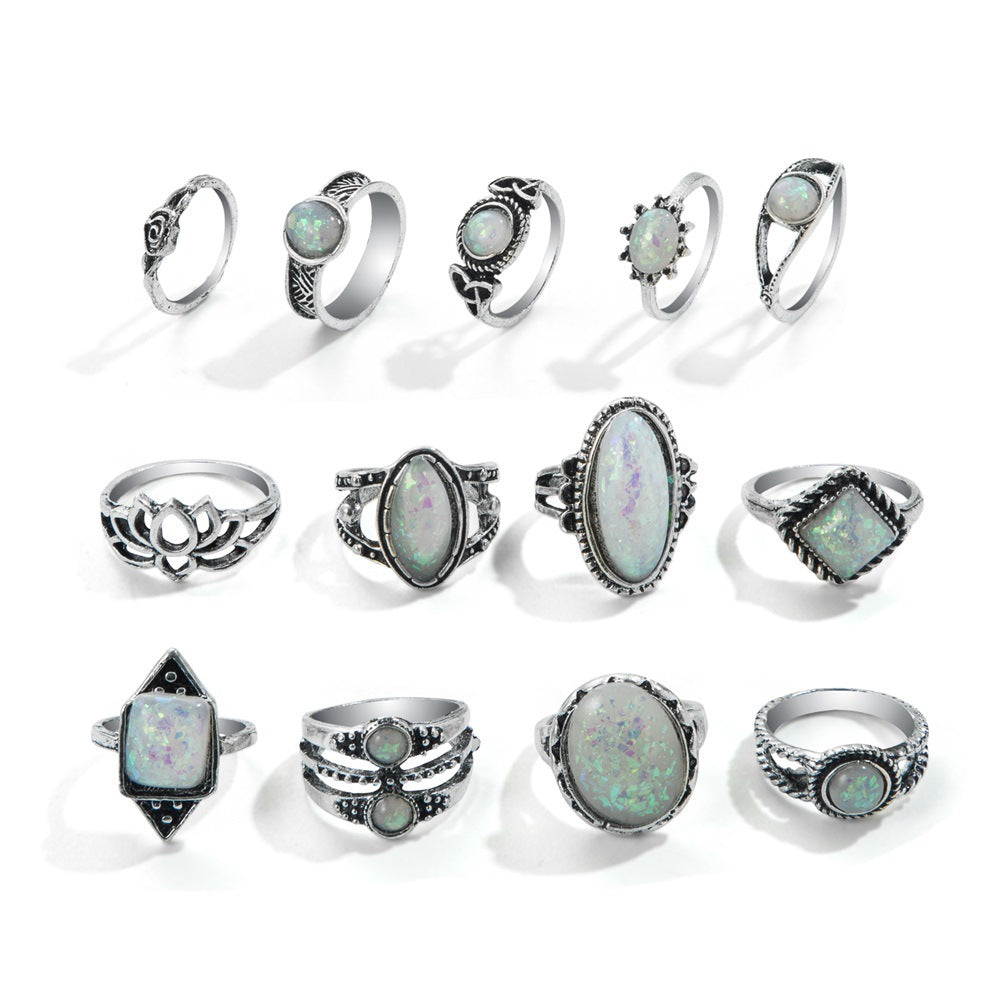 Women’s Vintage Oval Stone Statement Rings