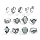 Women’s Vintage Oval Stone Statement Rings