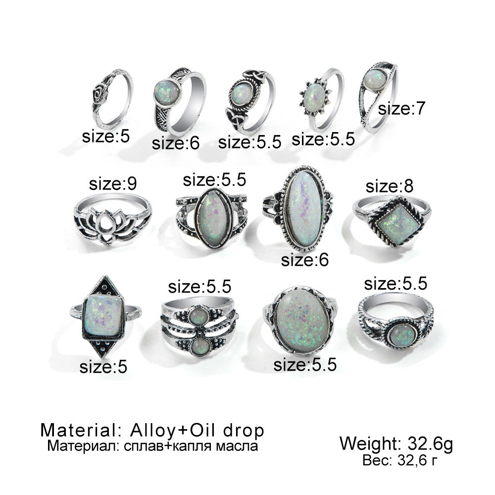 Women’s Vintage Oval Stone Statement Rings