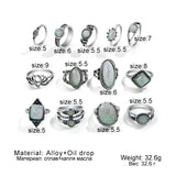 Women’s Vintage Oval Stone Statement Rings