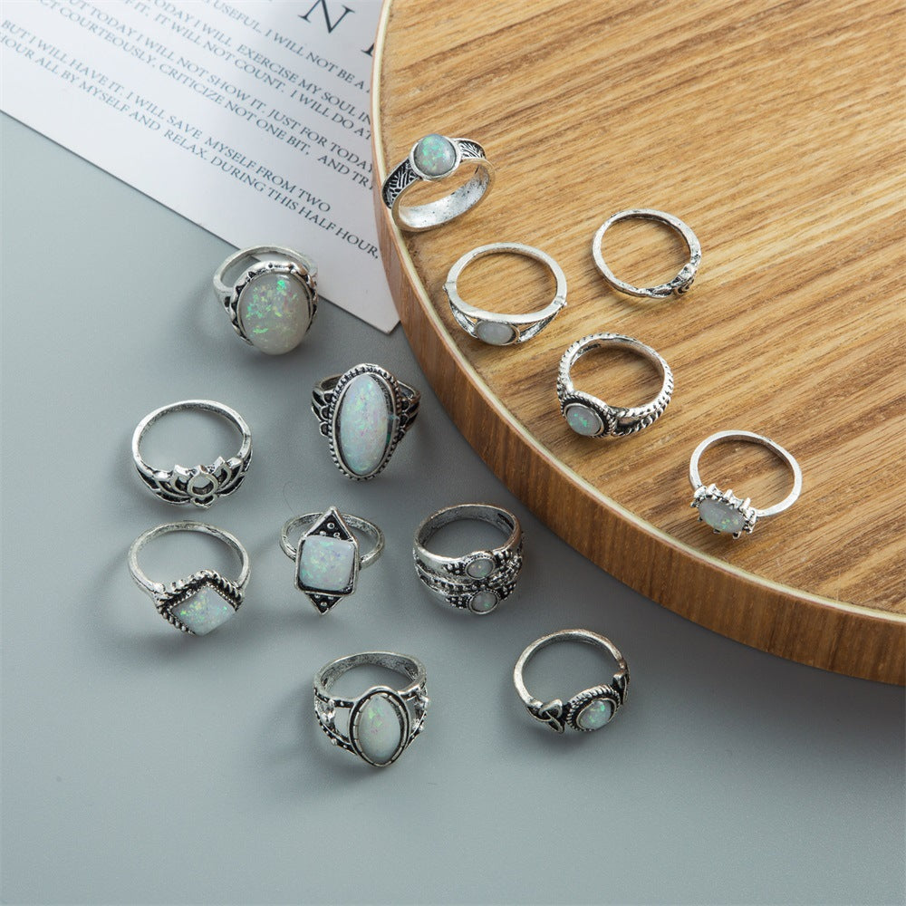 Women’s Vintage Oval Stone Statement Rings