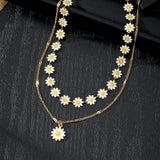 Women’s Daisy Flower Layered Necklace