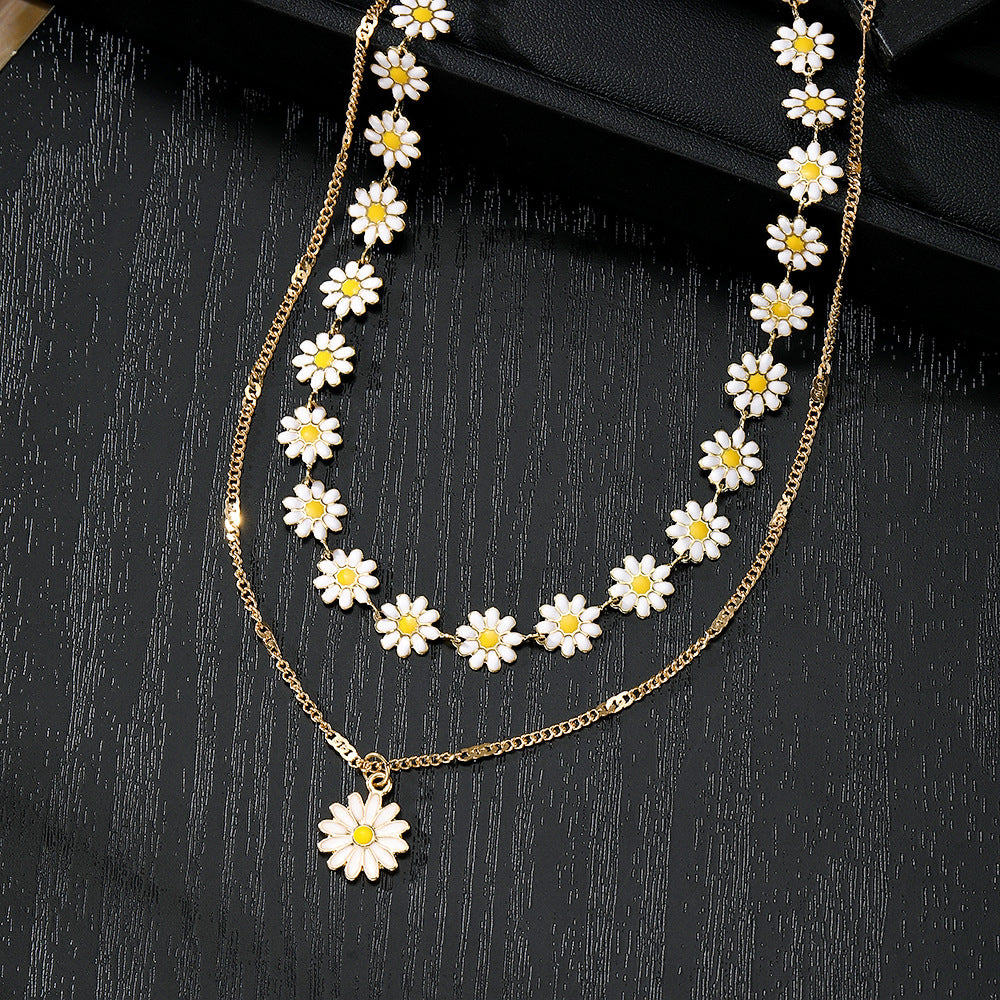 Women’s Daisy Flower Layered Necklace