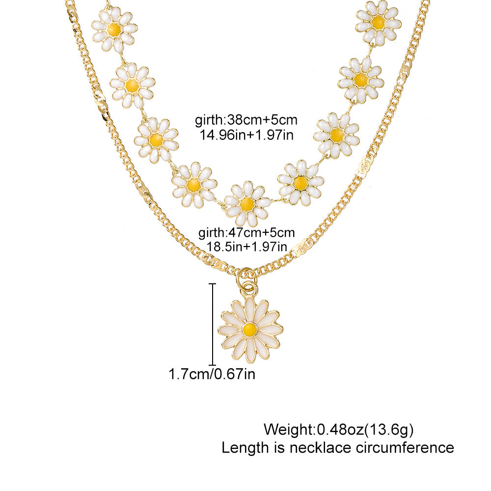 Women’s Daisy Flower Layered Necklace