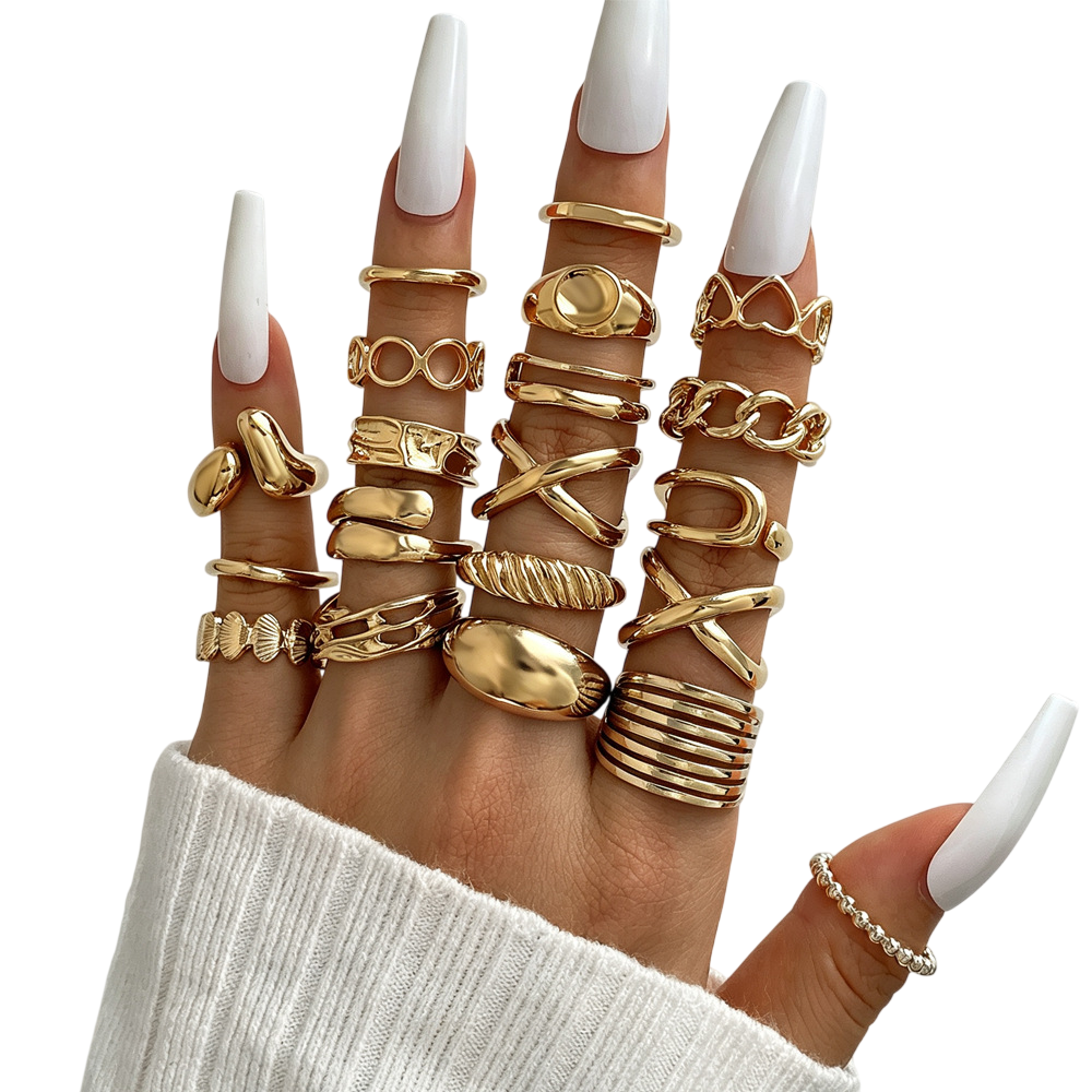 Women’s Gold Tone Stackable Ring Set