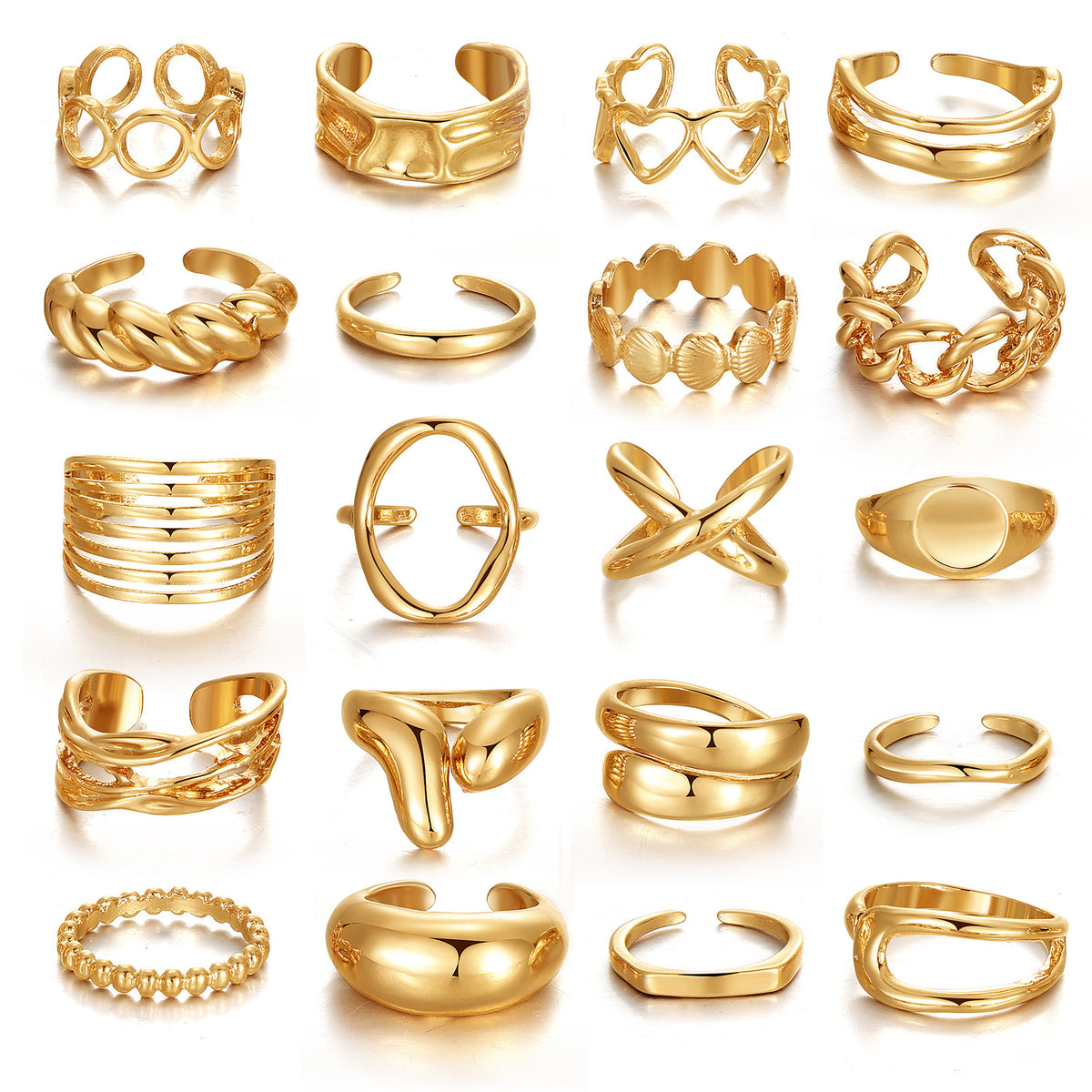 Women’s Gold Tone Stackable Ring Set