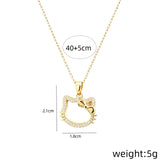 Crystal Cat Pendant Necklace for Women