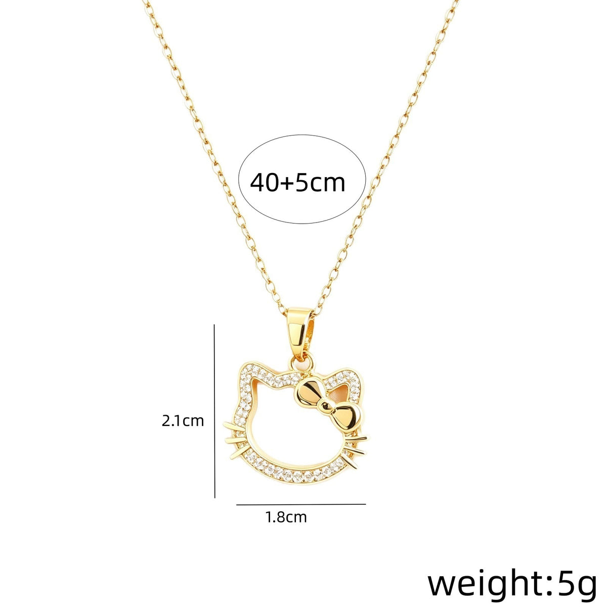 Crystal Cat Pendant Necklace for Women